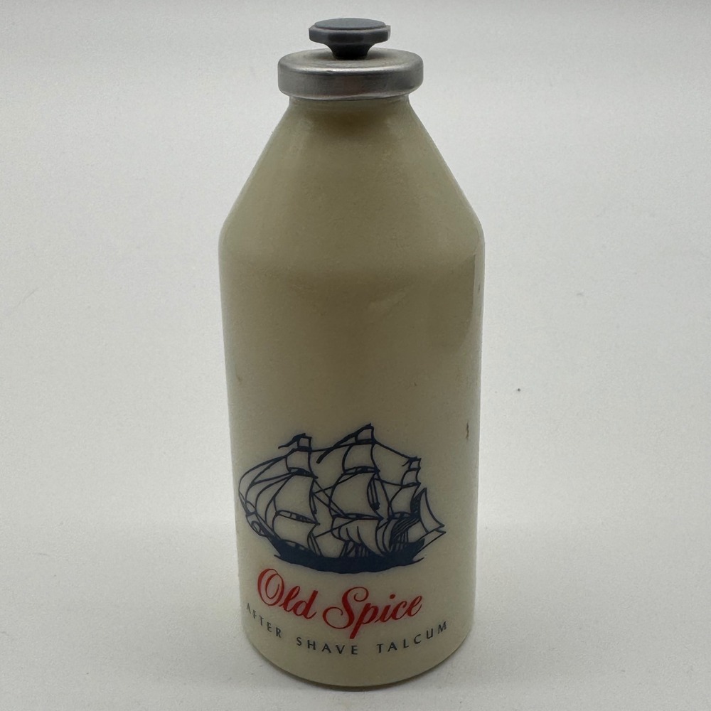Vintage Old Spice After Shave Talcum Shulton Ceramic Bottle Clipper Ship 3 oz